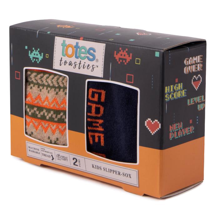 totes toasties Kids Original Slipper Socks (Twin Pack) Game Extra Image 1